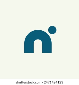 Logo letter N unique design blank background