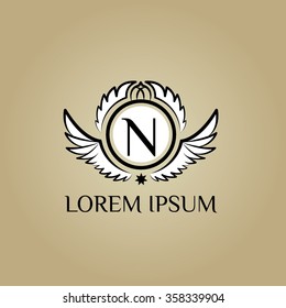 Logo letter N vector template (sign, symbol, emblem, ornament, icon)