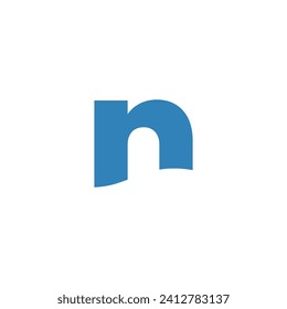 Logo letter N water flow, sea, river in blue color