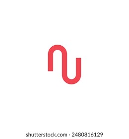 Logo letter N wave amplitudo with blank background