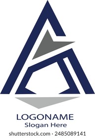 Logo letter name A on white background