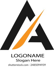 Nombre de la letra del logotipo A sobre fondo blanco 