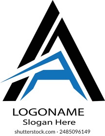 Logo letter name A  on white background 