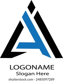 Logo letter name A  on white background 