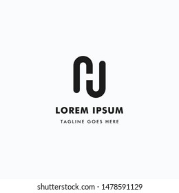 Logo Letter NH Monogram, Concept Letter N + H Negative Space, Unique Design.