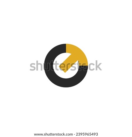 Logo letter O with arrow and blank background