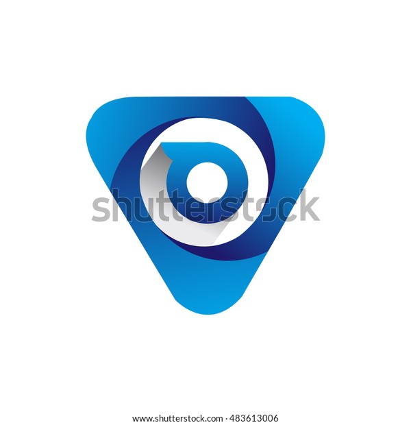 Logo Letter O Blue Colored Triangle Stock Vector (Royalty Free ...