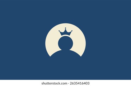 Logo Letter O or Circle Shape with People and Crown Symbol. Modern and Minimalist concept
