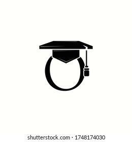 logo letter o with education cap vector design