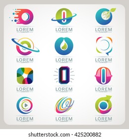 Logo letter O element and Abstract web Icon and globe vector symbol. Unusual sign icon and sticker set. Graphic design easy editable for Your design. Modern logotype icon.
