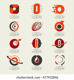 Logo letter o. Element and abstract web Icon vector symbol set. Unusual sign icon and sticker set. Graphic design easy editable for Your design.