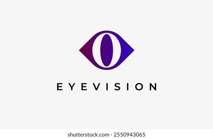 Logo Letra O y Visión de Ojo. Digital, visual con concepto moderno y minimalista. Archivo editable.