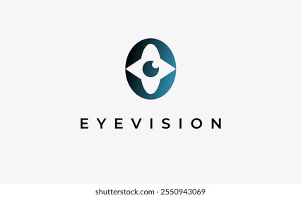 Logo Letter O and Eye Vision. Digital, visual with modern and minimalist concept. Editable file.