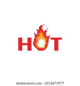 logo letter o fire pixel design template