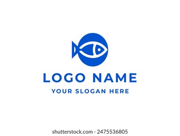 logo letter O fish. Logo type, bold, moder. Editable file