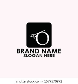 logo letter o haircut vector design