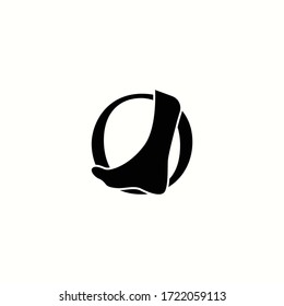 logo letter o with icon foot vector design