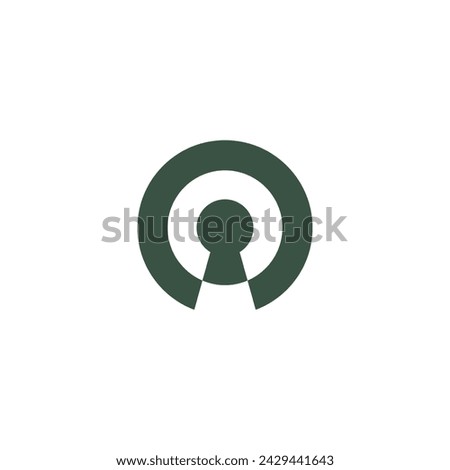 Logo letter O key hole design template element