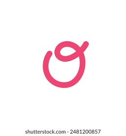 Logo letter O line rope valentine with blank background