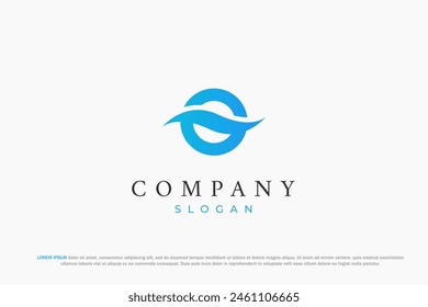 logo letter o ocean water business