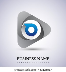 logo letter O rounded in the triangle shape, Vector design template elements for your application or company identity.
