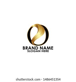 logo letter o with s custome gold luxury template vector