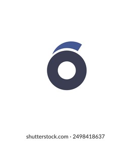 Logotipo letra O spin diseño único minimalista con fondo en blanco