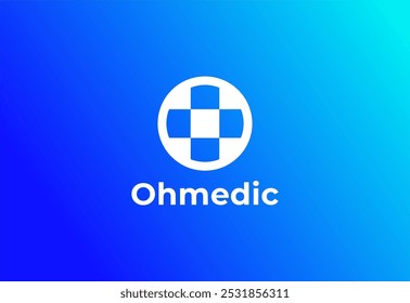 Logo letter O with symbol medical plus, Creative template for hospital and healthcare.