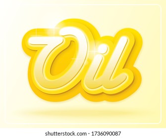 logo letter Oil drops cooking and  yellow background