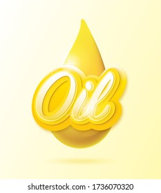 logo letter Oil drops and yellow background