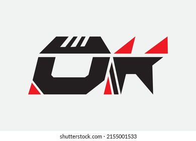 LOGO LETTER OK COLOR RED AND BLACK VECTOR TEMPLATE