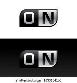 Logo letter ON with two different sides. Negative or black and white vector template design vector