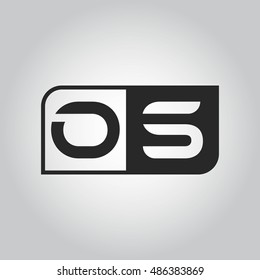 Logo letter OS with two different sides. Negative or black and white vector template design