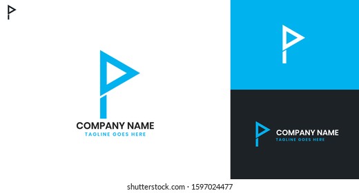 Logo Letter P - All elements on this template are editable with vector software.