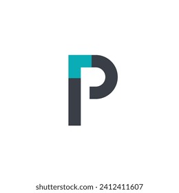 Logo letter P arrow corner with blank background