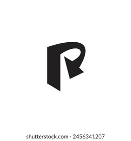 Logo letter P arrow minimalist with blank background