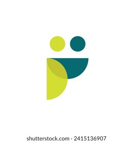 Logo letter P with head and shoulder