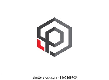 logo letter p hexagonal geometric