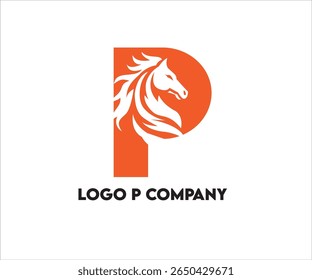 logo letter p with horse for business company or individual