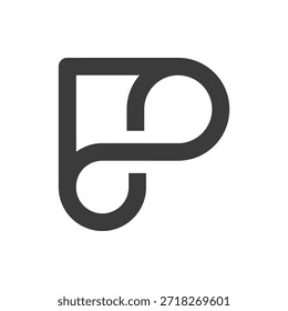 El logo es la letra P Infinity. La parte inferior está hecha de 3 líneas Horizontales.