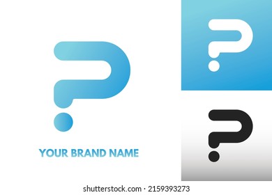 Logo Letter P Initial monogram in Simple book  question mark  shape  Design Vector in Gradient and monochrome color. perfect for brand company identity 