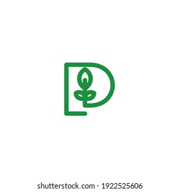 logo letter P leaf. Abstract emblems, design concepts, logos, logotype elements