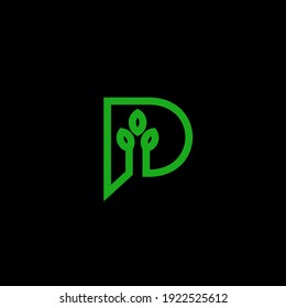 letra de logotipo P leaf. Emblemas abstractos, conceptos de diseño, logotipos, elementos de logotipo