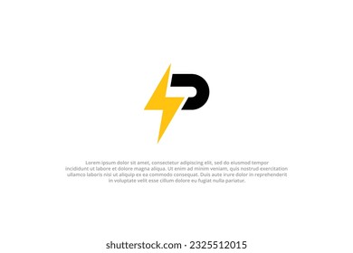 logo letter p lightning flash sign