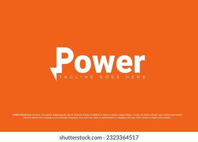 logo letter p and lightning icon power poster