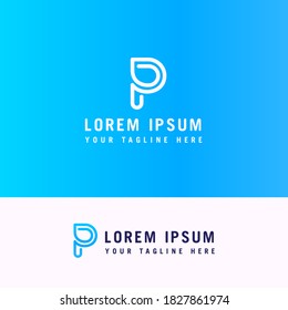 logo letter p line with minimalist style.