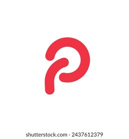 Logo letter P line minimalist stroke with blank background