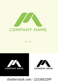 letra de logotipo P y M