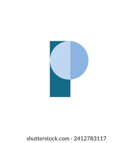 Logo letter P overlap with blank background
