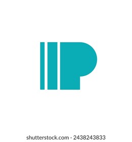 Logo letter P print fade with blank background